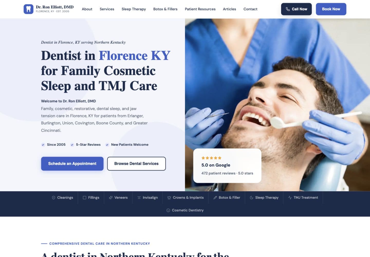 Dr. Ron Elliott live homepage preview